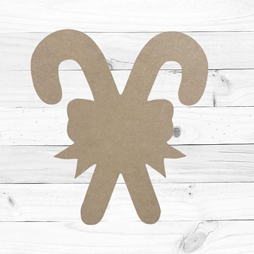 Christmas Candy Canes Unfinished Cutout, Wooden Shape, DIY Craft Build-A-Cross