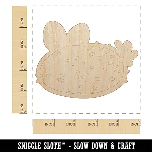 Kawaii Sea Bunny Slug Unfinished Wood Shape Piece Cutout for DIY Craft Projects - 1/8 Inch Thick - 4.70 Inch Size Sniggle Sloth