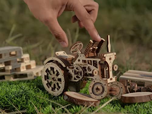 WOODEN.CITY 3D Wooden Tractor Puzzle - Model Tractor Kits Wooden 3D Puzzles for Adults - Tractor Wooden Craft Model Building Kits for Adults - 3D WOODEN.CITY
