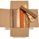 Exotic Wood Zone's Assorted Wood Cut-Offs Scrap Box of Mixed Exotic and Domestic Species | Wooden Scrap Craft Carving Scrolls Short Lumber Boards | Exotic Wood Zone