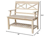 Unfinished Solid Hardwood Double X-Back Bench by IC International Concepts IC International Concepts