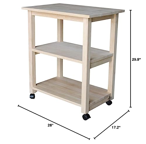 International Concepts Microwave Cart, Unfinished IC International Concepts