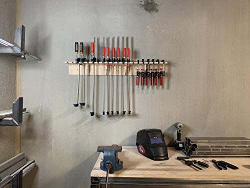 Factory Crafts Bar Clamp Tool Holder Organization Storage Rack Wood Shelf Organizer 20-Slot Birch Plywood Factory Crafts