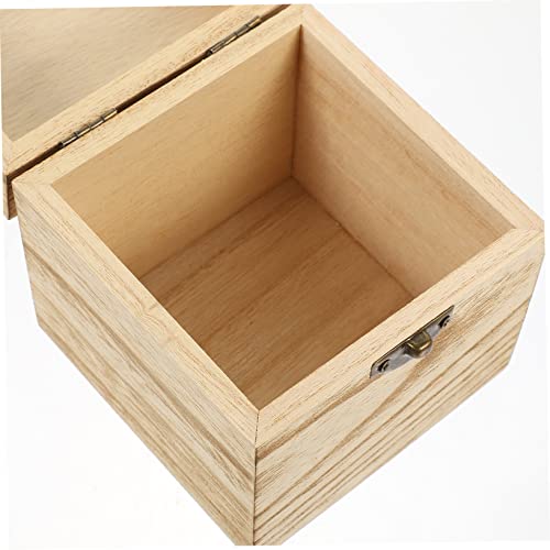 NOLITOY 4pcs Box Wooden Gift Box Unfinished Unpainted Chest Wooden Storage Chest Wood Trinket Containers Snack Food Gifts Storage Bins Jewelry Wood NOLITOY