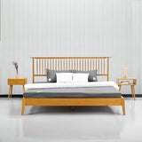 NTC Ruby Rustic Oak Wooden Bed Frame with Headboard - Effortless Assembly and Silent Slats System NTC