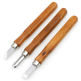 3Pcs Set SK5 Carbon Steel Unxuey Wood Carving Tools Set Handmade Wood Crafts Mini Chisel Steel with Hand Handle for Printmaking, Engraving Seals, Unxuey