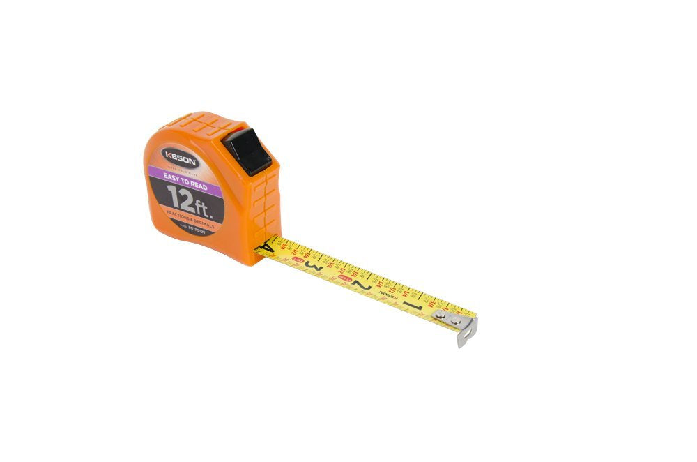 Keson Tape Measure, 5/8 In x 12 ft, Orange, In/Ft (PGTFD12V) Keson