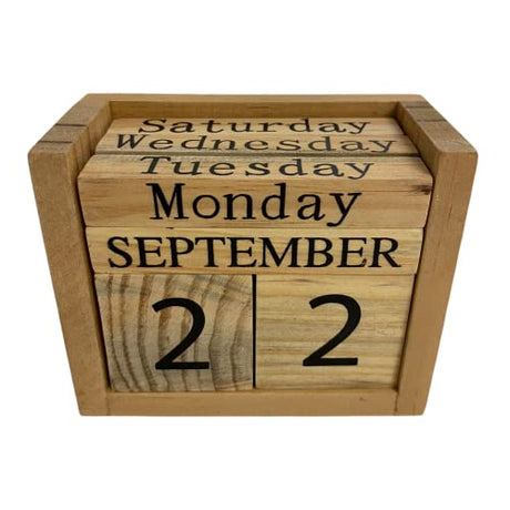 FULL OF INNOVATION Block calendar for desk, wooden rustic decor, 2024 and perpetual, wood office accesory, date day week month, new year, father FULL OF INNOVATION