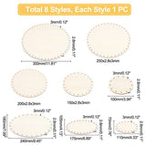 PH PandaHall 8pcs Basket Bottom for Rattan, 8 Styles Round/Oval Wooden Basket Base Set Basket Cane Wicker Woven Board with 3mm Pre-Drilled Holes for PH PandaHall