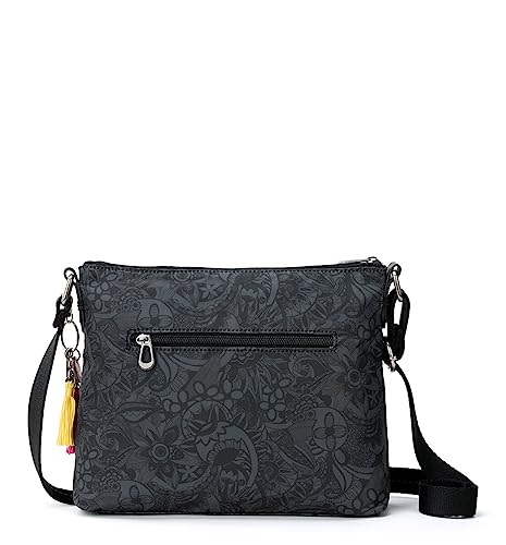 Sakroots Artist Circle Basic Crossbody in Eco Twill, Adjustable Crossbody Strap, Black Spirit Desert Sakroots