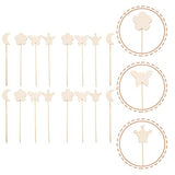 NUOBESTY 16pcs Princess Fairy Wands Kit Make Your Own Princes Unfinished Wooden Magical Wand Stick Moon Flowers for Girls DIY Crafts Cosplay Costume NUOBESTY