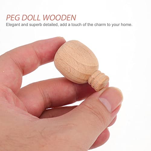 Milisten 10Pcs Wooden Bottle Unfinished Wooden Peg Dolls Natural Wood Figures Bottle Shapes for Arts and Crafts Projects, 2.5X2.5X3.7CM Milisten