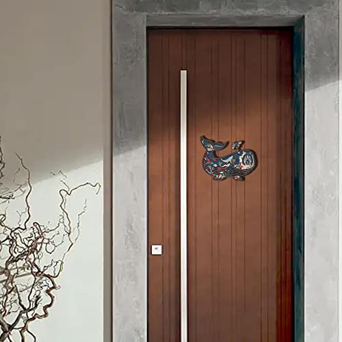 3D Wooden Whale Decor - Rustic Ocean Animal Craft for Home and Office CmayAlgc