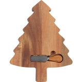 Amosfun Christmas Tree Charcuterie Board Wood Cutting Board Food Serving Tray Cheese Bread Pizza Snack Plate with Cutter for Vegetables Fruit Bread Amosfun