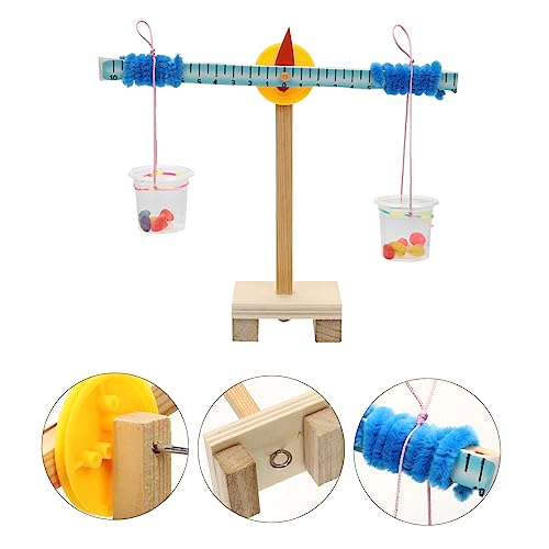 Vaguelly 1 Set Scale Model Earth Balance Educational Balancing Toy Balance Scale Counting Game DIY Educational Model Kit Mini Toy Wood Toy Kids Vaguelly