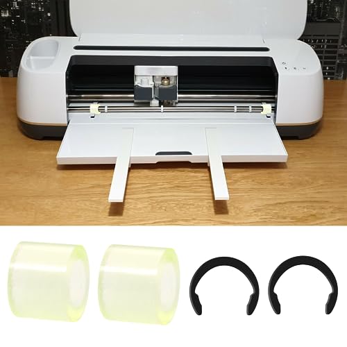 2 Pcs Rubber Roller Resolution for Cricut Maker and 2 Pcs Rubber Roller Replacement, Keep Rubber in Place with Retaining Rings Keep Rubber from CATOSUM