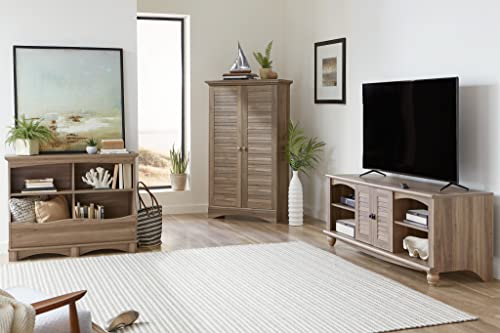 Sauder Harbor View Storage Pantry Cabinet, L: 35.43" x W: 16.73" x H: 61.02", Salt Oak finish Sauder