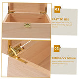 VOSAREA 1pc High-end Storage Wooden Box Wood Diy Craft Case Wooden Jewelry Wood Holder Jewelry Organizer Tray Unfinished Wooden Case Storage Cubes VOSAREA