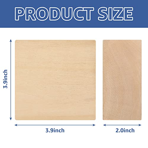 DIRBUY 8 pcs Large Basswood Blocks for Carving and Crafts - 4x4x2 inch DIY Wood Signs - Ideal for Carving Practice, DIY projects DIRBUY