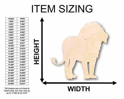 Unfinished Wood African Lion Silhouette - Craft- up to 24" DIY 10" / 3/4" - WoodArtSupply