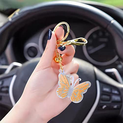 Butterfly Resin Keychain molds with 6 Pcs Weave Keyrings, Silicone Epoxy Resin Molds with Hole for DIY Keychain Necklace Pendant, Clay Crafts, - WoodArtSupply