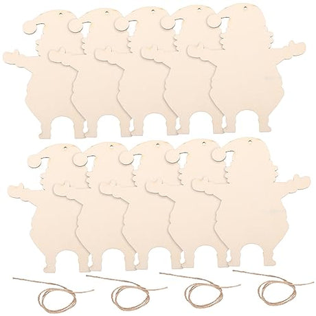 KALLORY 10pcs Christmas Decor Graffiti Colored Toy Graffiti Chips DIY Coloring Crafts Xmas Cutouts Hand Painting Pendant Unfinished Xmas Pendants DIY KALLORY