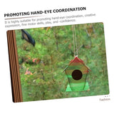 VILLCASE 1 Set Decor Lanyard Build and Paint Birdhouses Paint House Wind Chime Kit Unfinished Arts Kits Build and Paint Paint Houses Wooden House DIY VILLCASE