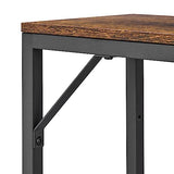 Narrow Industrial Console Table with 2 Support Bars – Versatile Entryway & Display Table in Rustic Brown and Black HOMCENES