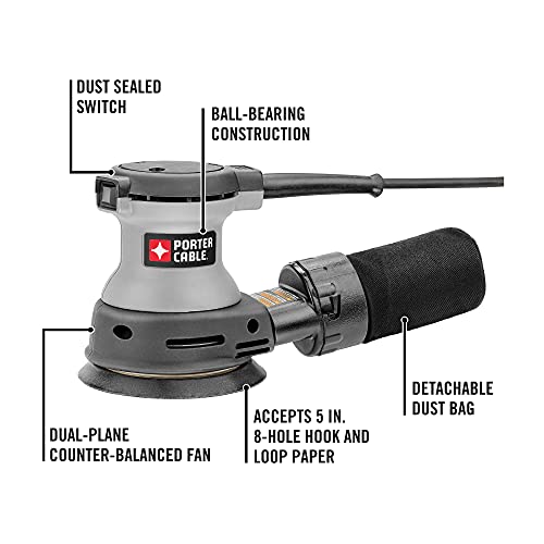 PORTER-CABLE Random Orbit Sander, 5-Inch (382) PORTER-CABLE