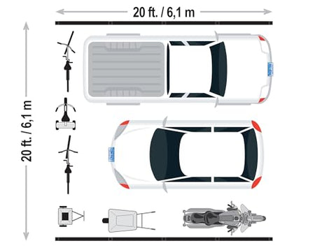Arrow Carports Galvanized Steel Carport, Double Car Metal Carport Kit, 20' x 20' x 9', Charcoal Arrow