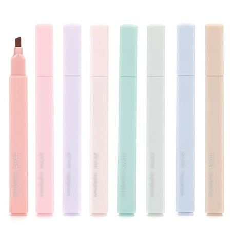 ZEYAR Aesthetic Cute Highlighter Pens, Cream colors, Chisel Tip, Water Based, Quick Dry, No Bleed for bible, four seasons color series (8 Spring ZEYAR