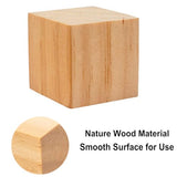 4PACK Wooden Blocks for Crafts, Unfinished Wood Cubes Blocks, 3 Inch Natural Wooden Blocks, Wood Square Blocks, Wooden Cubes for Arts and Crafts and PONGJA