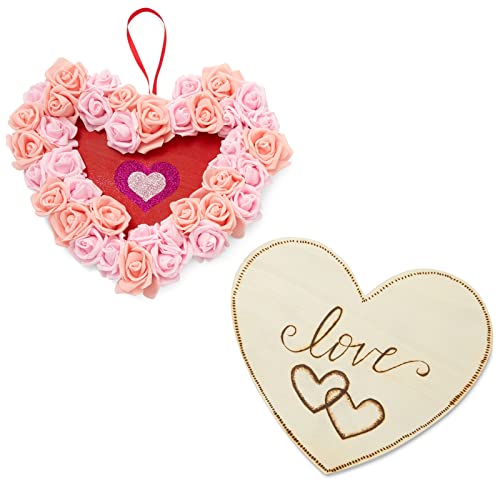 12 Inch Unfinished Wooden Hearts for Crafts, DIY Holiday Decor (6 Pack)