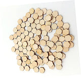 Hexagon Shape Wood for DIY Arts Craft Ornaments for Craft for Woodsy Decor Unfinished Wooden Pieces Hexagon Shape Cutout Wood Cutouts Ornaments Amosfun