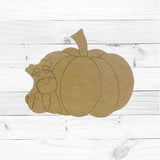 Pumpkin with Yorkie, Fall Shape, Unfinished Wood Cutout, Paint by Line, Build-A-Cross Build-A-Cross