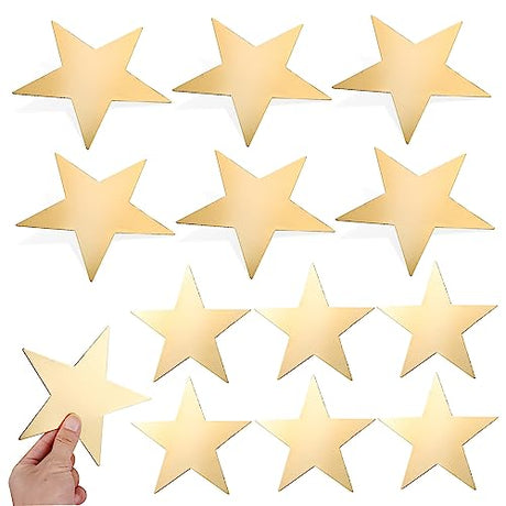 VOSAREA 50pcs Gold Decor Classroom Decorative Cutout Scrapbook DIY Decors Greeting Cards Decors Classroom Wall Decor Star Cutouts Kindergarten Wall VOSAREA
