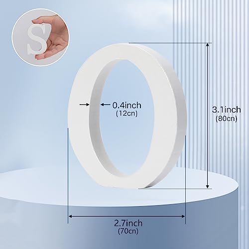 3 Inch White Wood Letters, Unfinished Wood Letters for Wall Decor, Wood Letters for Crafts, Decorative Standing Letters Slices Sign Board Decoration Wolwefa