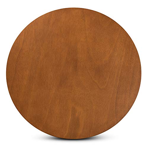 Baxton Studio Alayna Modern and Contemporary Walnut Brown Finished 35-Inch-Wide Round Wood Dining Table - WoodArtSupply