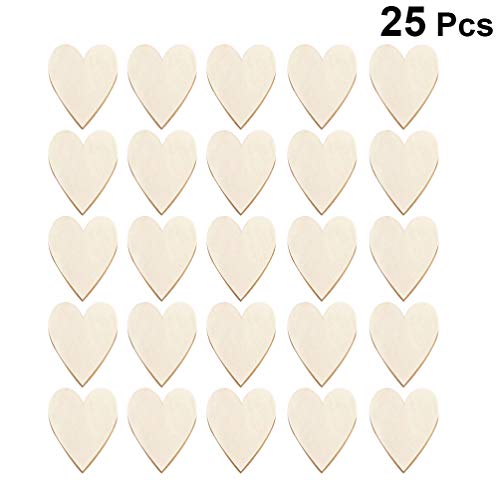 Healifty 25PCS Unfinished Wood Craft Wedding Wood Confetti Natural Wood Slice Wood Slice Craft DIY Wood Ornament Unfinished Wood Cutout DIY Calendar Healifty