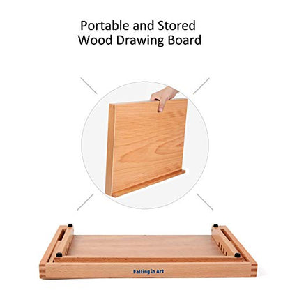 Falling in Art 5-Position Wood Drafting Table Easel Drawing and Sketching Board, 16 1/2 Inches by 12 1/8 Inches - WoodArtSupply