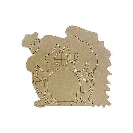 Whimsical House, Winter Shape, Unfinished Wood Cutout, Paint by Line Build-A-Cross Build-A-Cross