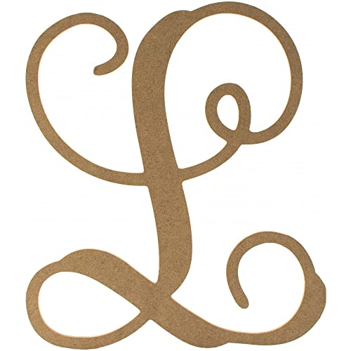 12" Vine Monogram Script Letter L - Door Hanger, Wall Decor, Alphabet for Birthday, Wedding, Baby Shower, Nursery (L) - WoodArtSupply