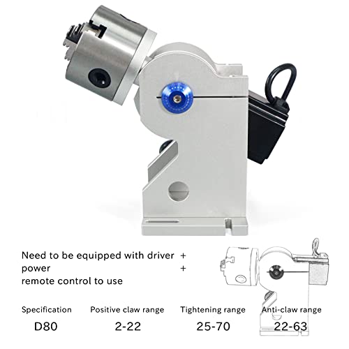 ComMarker 80mm 3 Jaws Rotary Chuck for Laser Marking Machine, Fiber Laser Engraver Attachment, 3 Jaws Rotary Axis Perfect for Jewelry, Rings, - WoodArtSupply