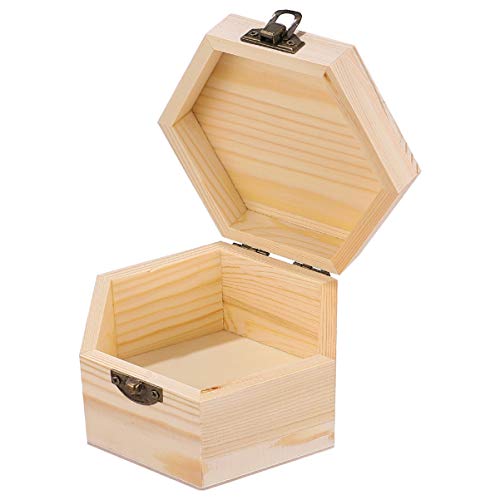 COHEALI 2pcs Coin Earrings Storing Hobbies Hexagon Venue Wooden Case Diy Bracelet Organizer Container Present Necklace Six Trinket with Cases COHEALI