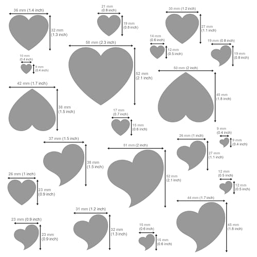 Aleks Melnyk #203 Metal Stencil for Jewelry, Shape Earring Heart Cutouts Stencil, Lapidary Template for Cabochons, Jewelry Making Templates, - WoodArtSupply