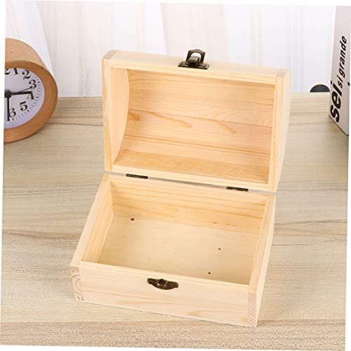 ARTIBETTER 3pcs table top chest locking clasp craft case organizer unfinished wood trunk memories chest unfinished pine wood treasure chest wood