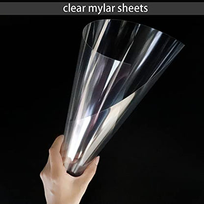 16 Pack 6 Mil Clear Mylar Stencil Sheets, 12" x 12" Blank Reusable Plastic Template Sheets for Cricut, Laser Cutting, Gyro-Cut Tool Template Material - WoodArtSupply