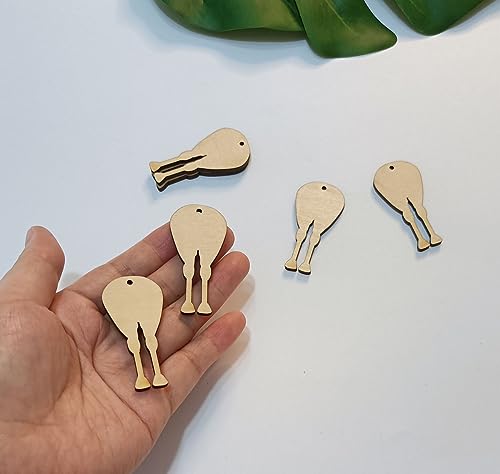 20PCS Horse Ornament Wood Blank,Horse Tail Butt Ornament (Without Tail, 5'') Yuxuanish