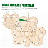 Anneome 30pcs Small Pendant Wooden Shamrock Cutouts Shamrock Decorations Unfinished Wooden Cutouts DIY Shamrocks Cutouts Wood Crafts Shamrock Prop Anneome