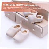 Zerodeko 2 Pairs Clogs Tiny Shoes Unfinished Doll Ornament Mini Unfinished Shoes Make Your Own Statue Dollhouse Sneaker Simple Mini Klompen Dollhouse Zerodeko